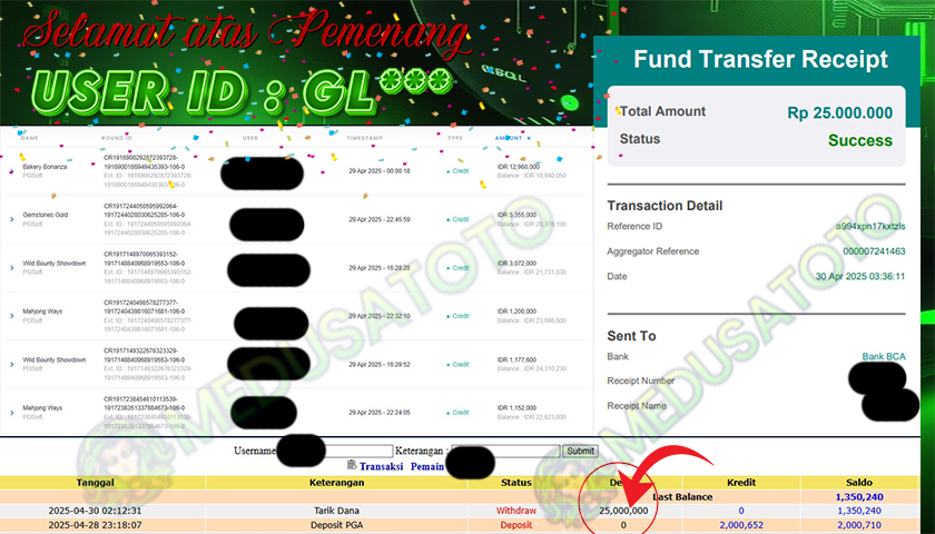 BUKTI JP MEDUSATOTO JP ALL SLOT RP.25.000.000